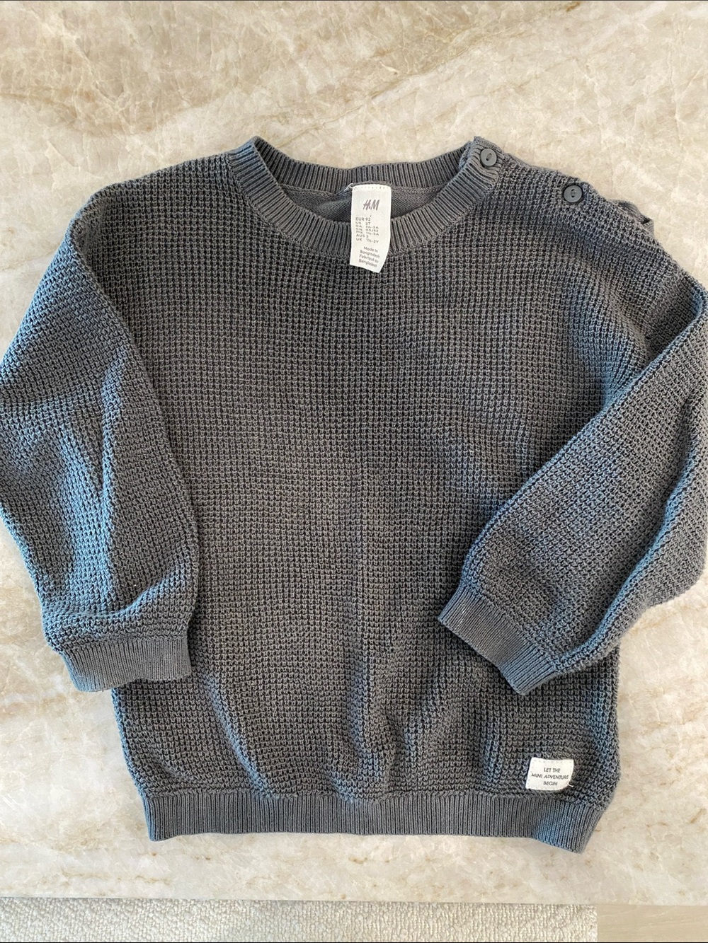 H&M Kid’s Crewneck Knit Sweater in Charcoal Gray